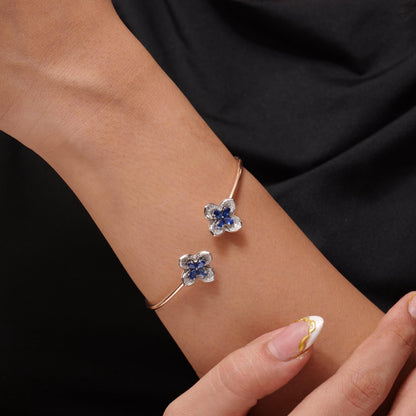 Floral Natural Sapphire &Diamond Bracelet