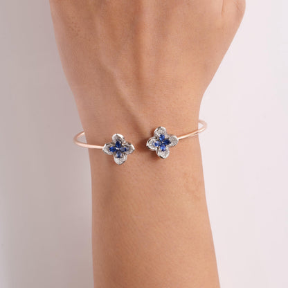 Floral Natural Sapphire &Diamond Bracelet