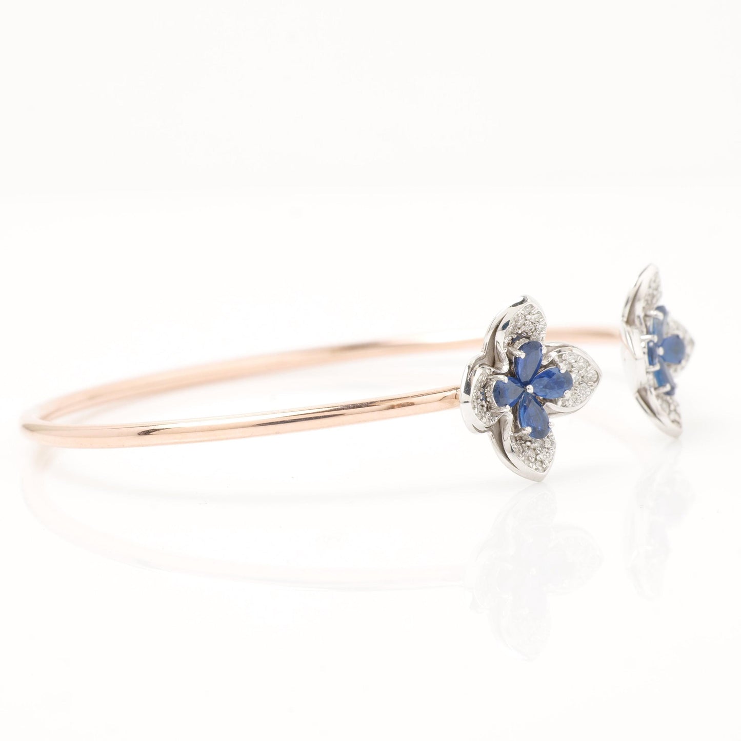 Floral Natural Sapphire &Diamond Bracelet