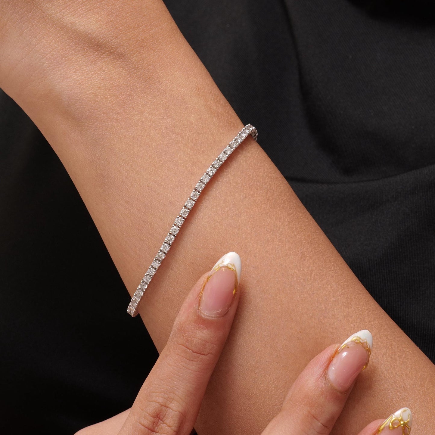 Solitaire Natural Diamond Tennis Bracelet