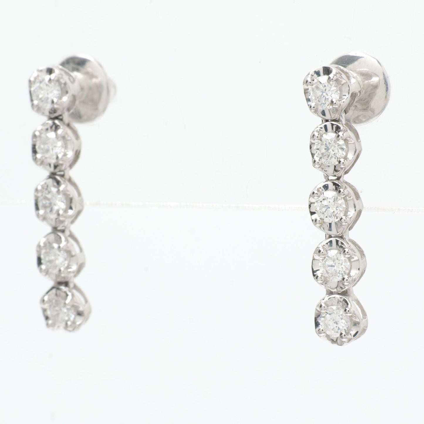 Linear Natural Diamond Drop Earrings