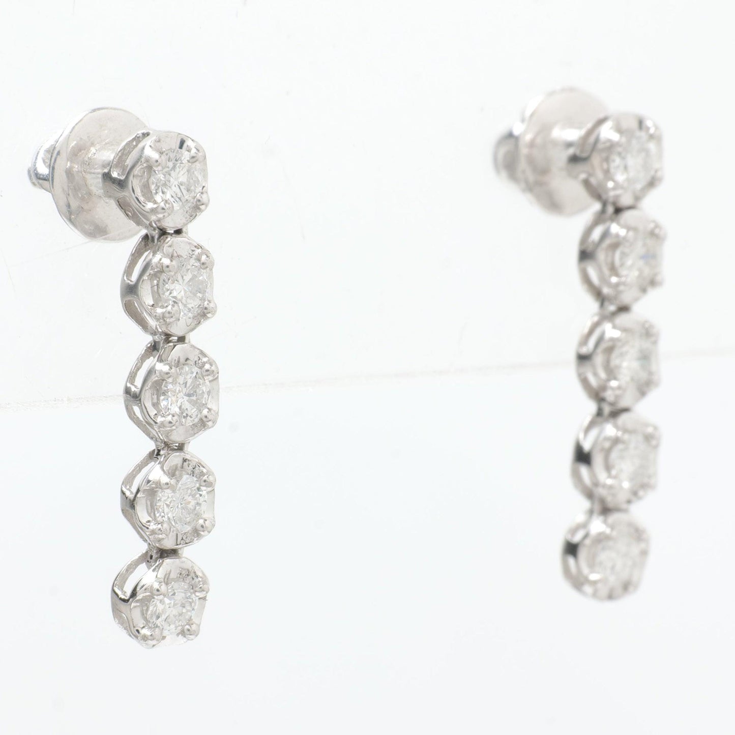 Linear Natural Diamond Drop Earrings