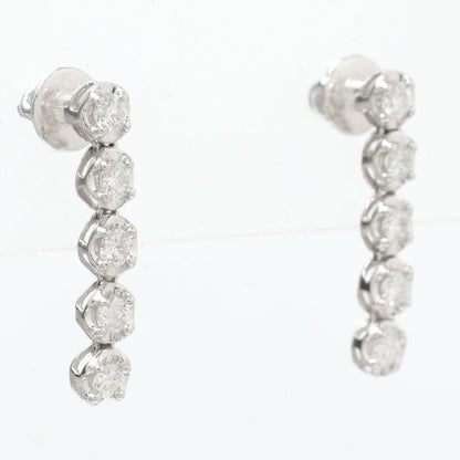 Linear Natural Diamond Drop Earrings