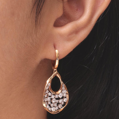 Teardrop Natural Diamond Dangle Earrings