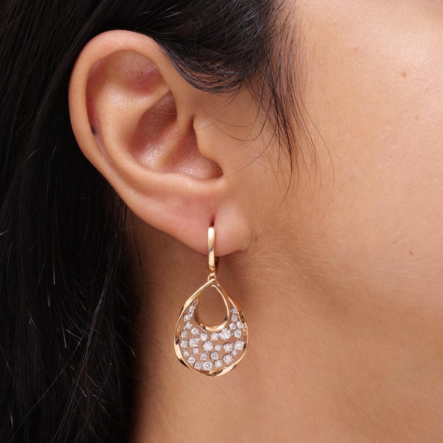Teardrop Natural Diamond Dangle Earrings