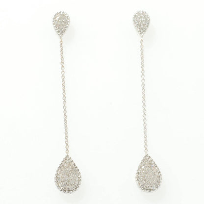 Teardrop Chain Natural Diamond Drop Earrings