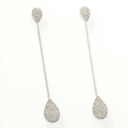 Teardrop Chain Natural Diamond Drop Earrings