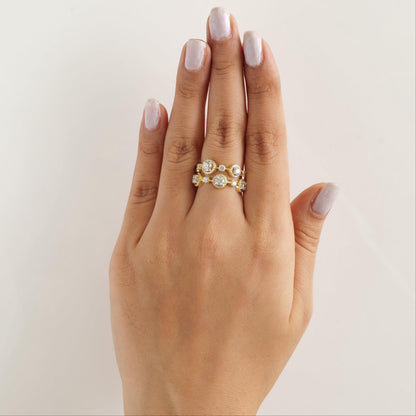 Halo Wide Natural Diamond Halo Band Ring