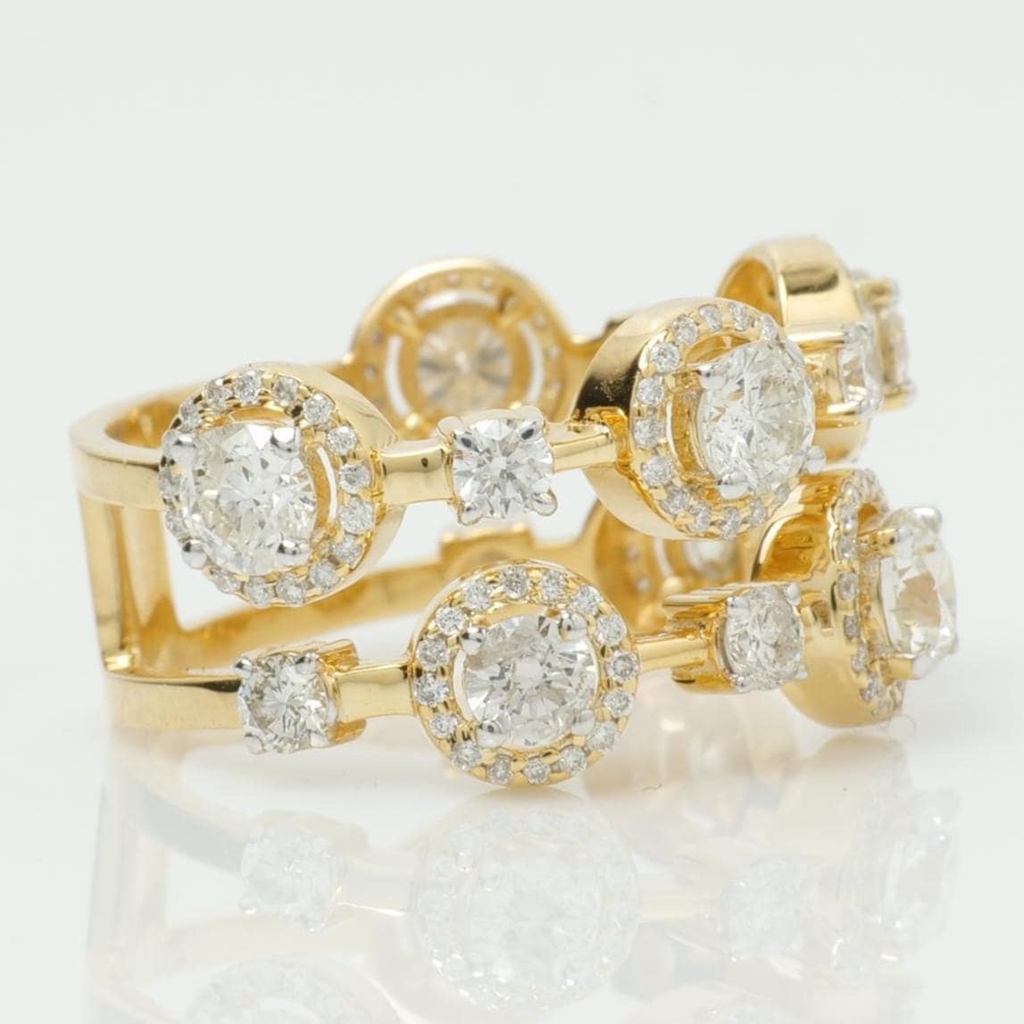 Halo Wide Natural Diamond Halo Band Ring