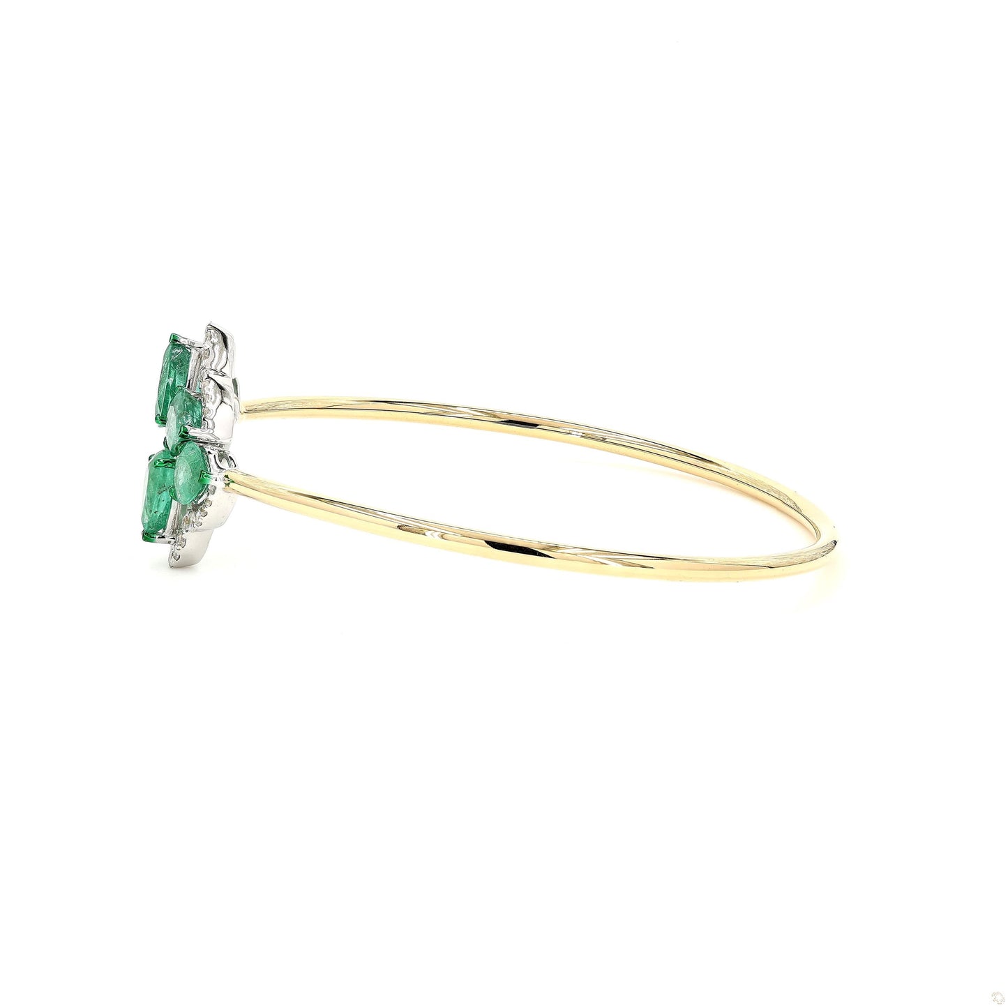 Pear Shape Natural Emerald & Diamond Bracelet