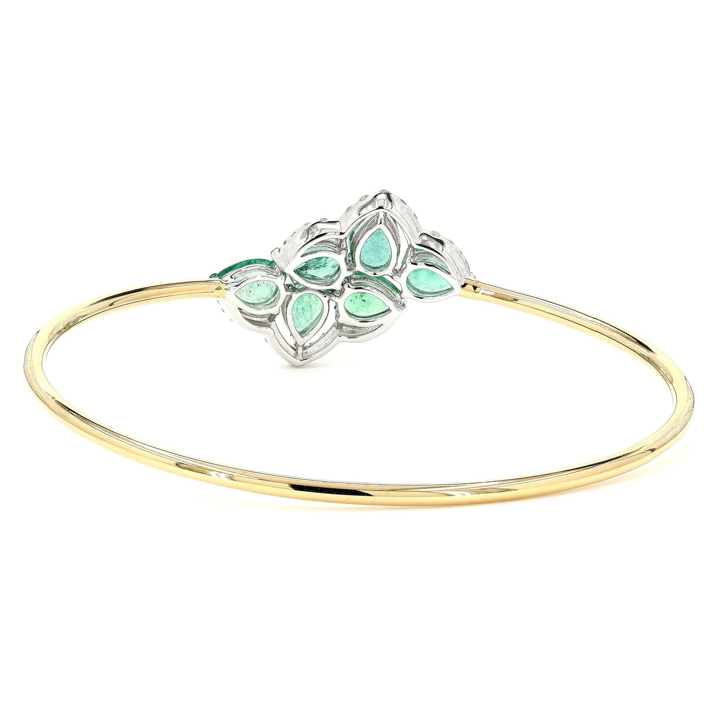 Pear Shape Natural Emerald & Diamond Bracelet
