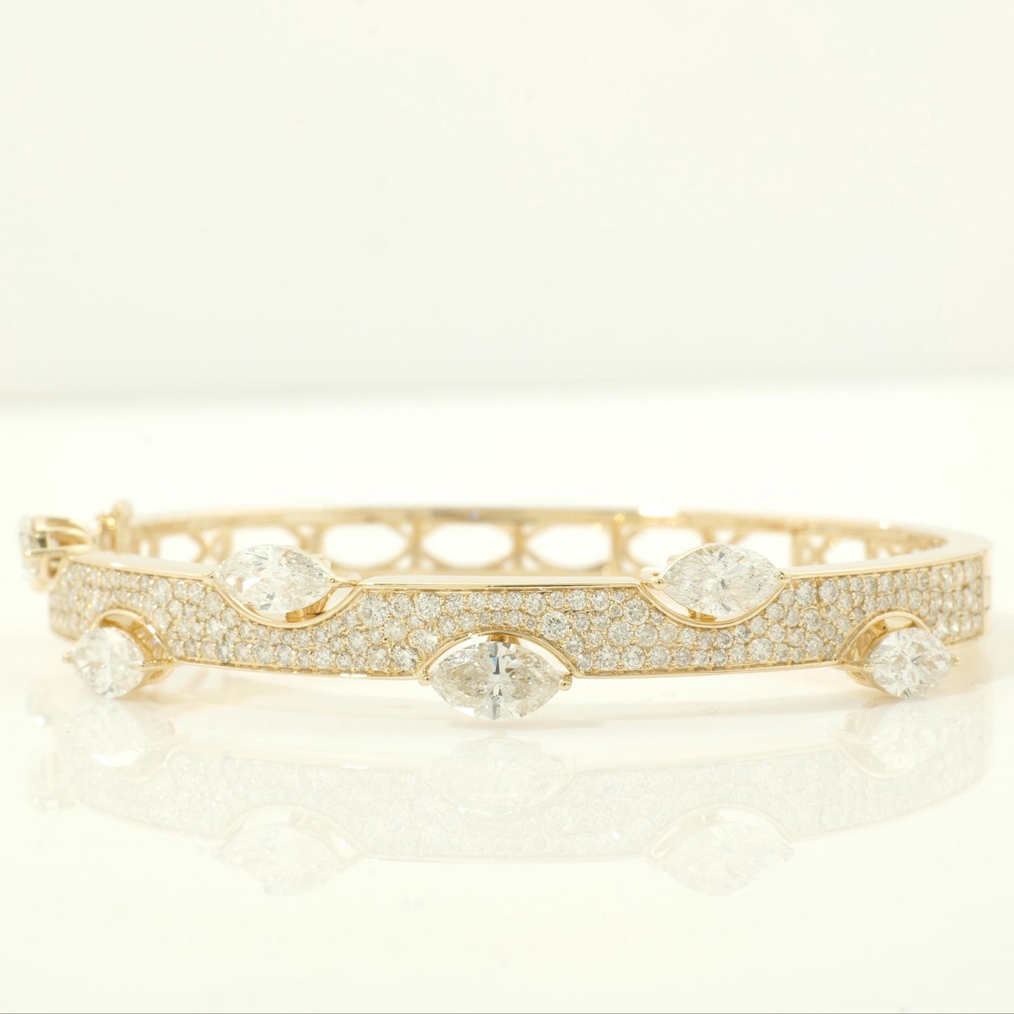 Marquise Natural Diamond Bangle Bracelet