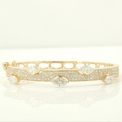 Marquise Natural Diamond Bangle Bracelet