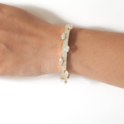 Marquise Natural Diamond Bangle Bracelet
