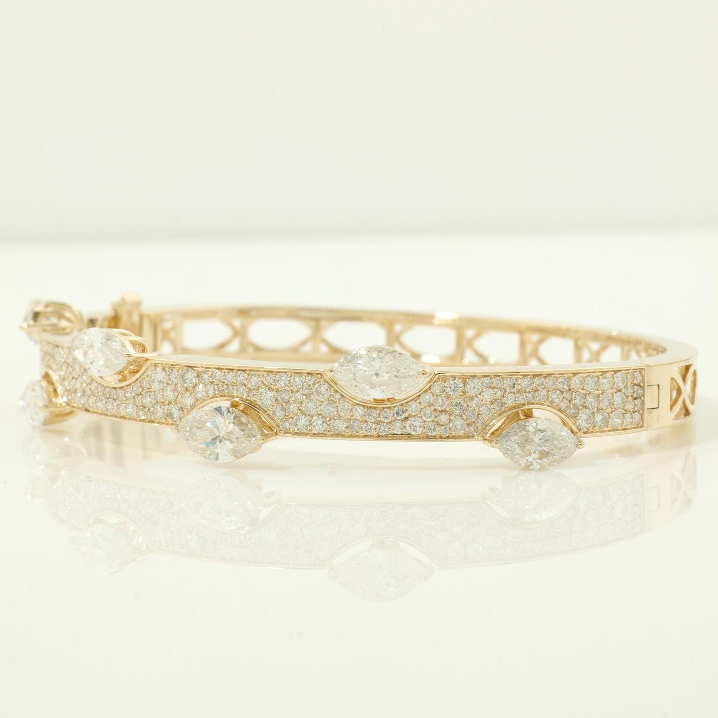 Marquise Natural Diamond Bangle Bracelet