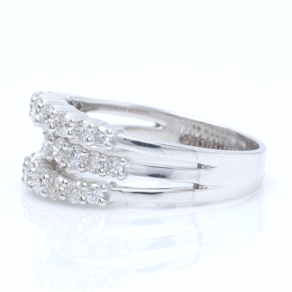 Triple Row Natural Diamond Band Ring