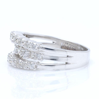 Triple Row Natural Diamond Band Ring
