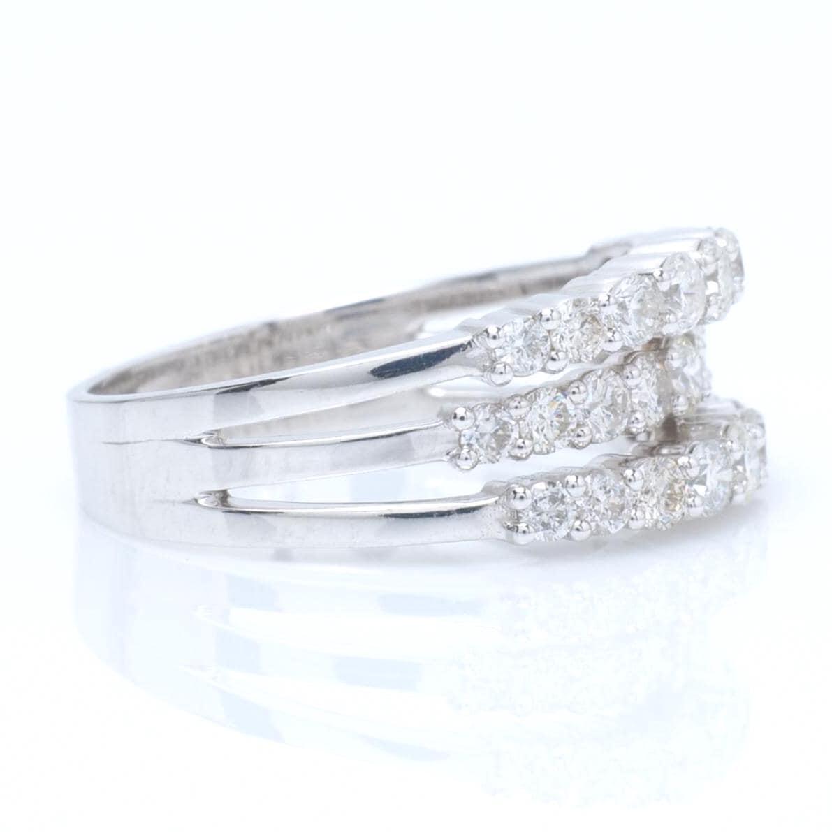 Triple Row Natural Diamond Band Ring