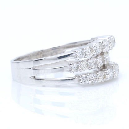 Triple Row Natural Diamond Band Ring