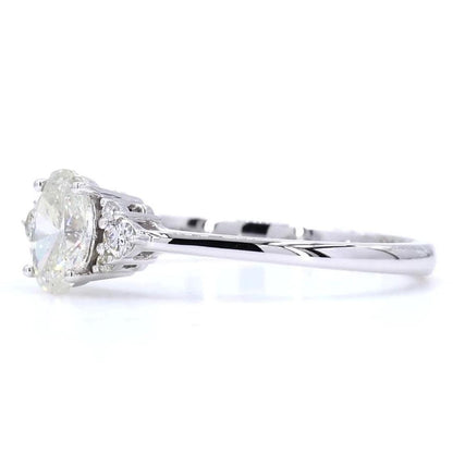 Oval Solitaire Cluster Natural Diamond Ring