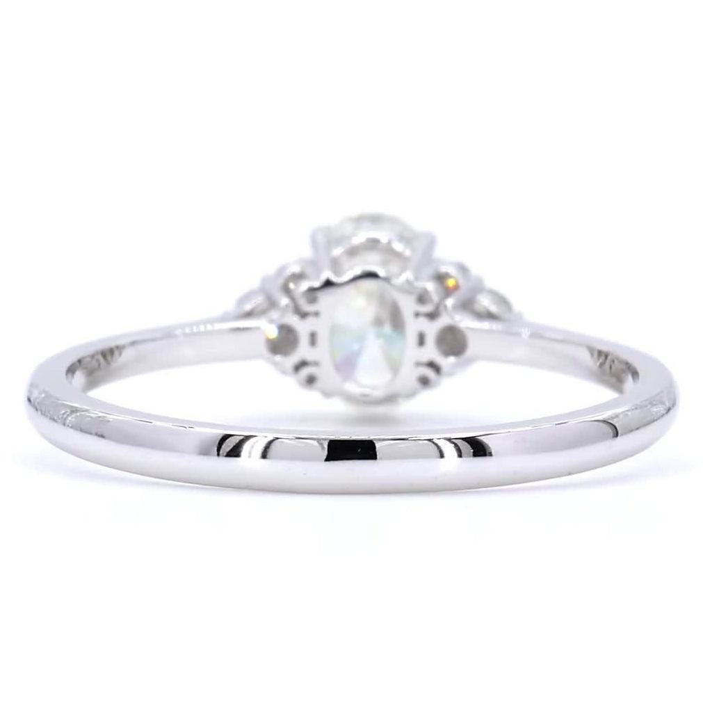 Oval Solitaire Cluster Natural Diamond Ring