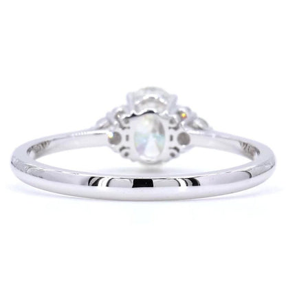 Oval Solitaire Cluster Natural Diamond Ring
