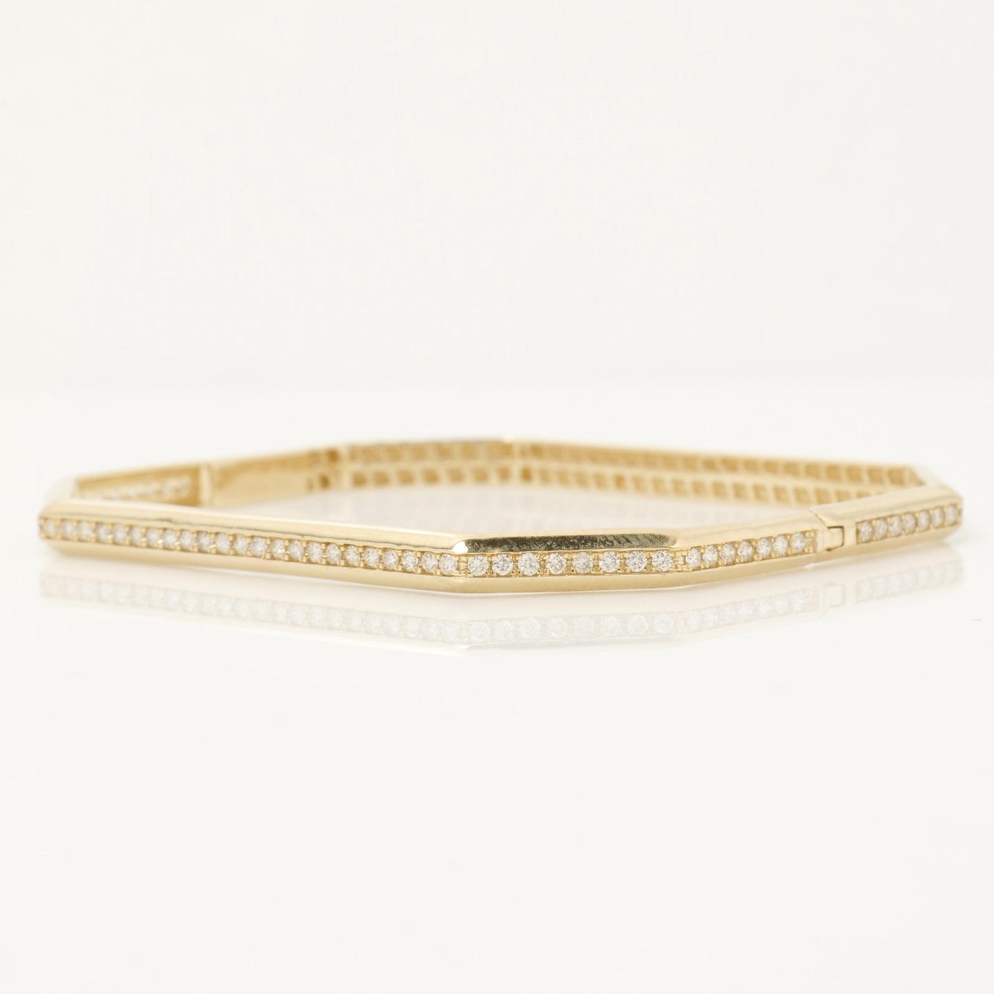 Hexagon Natural Diamond Bangle