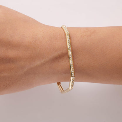 Hexagon Natural Diamond Bangle