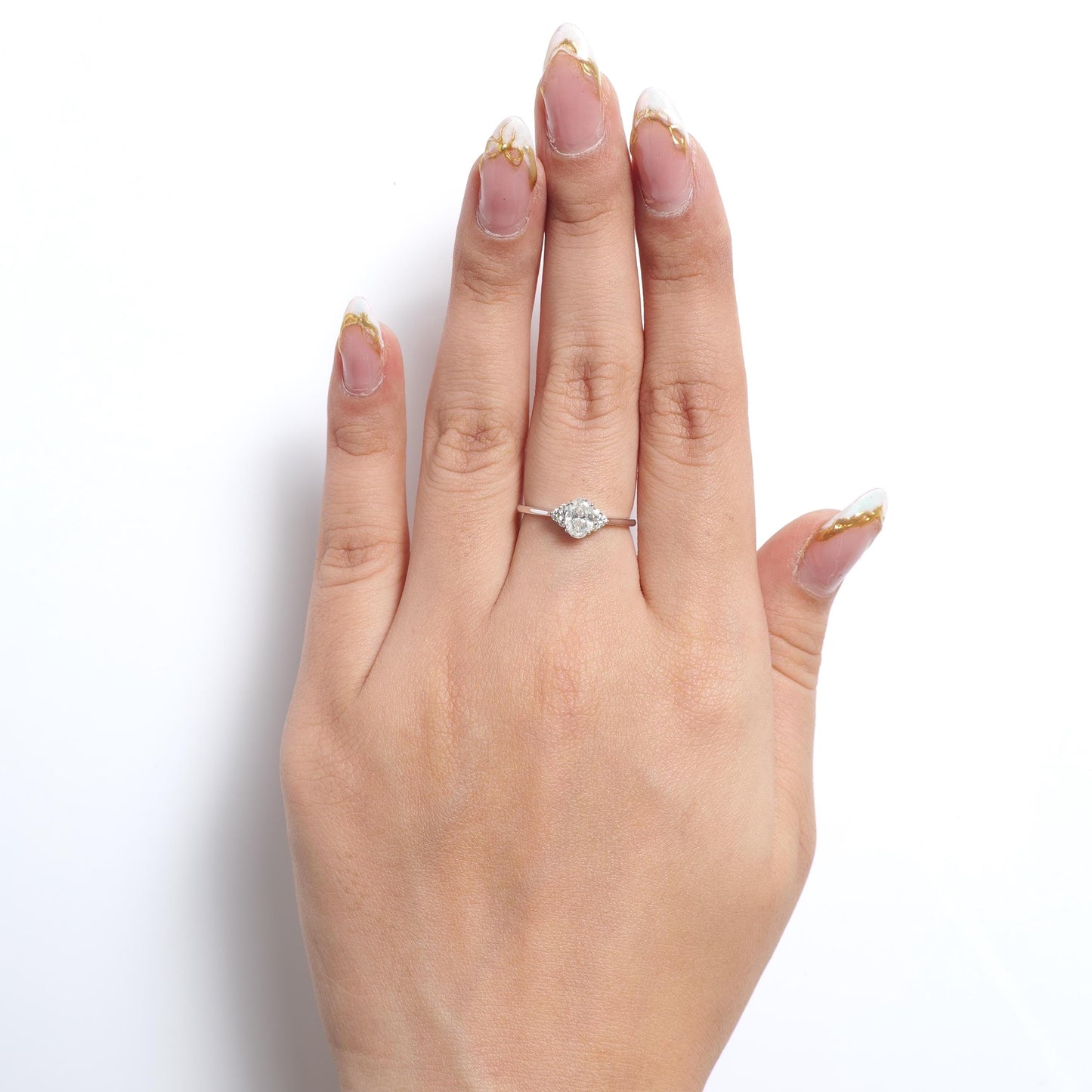 Oval Solitaire Cluster Natural Diamond Ring