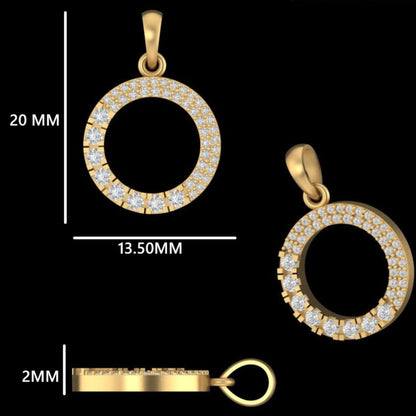 Circle Natural Diamond Karma Pendant Necklace
