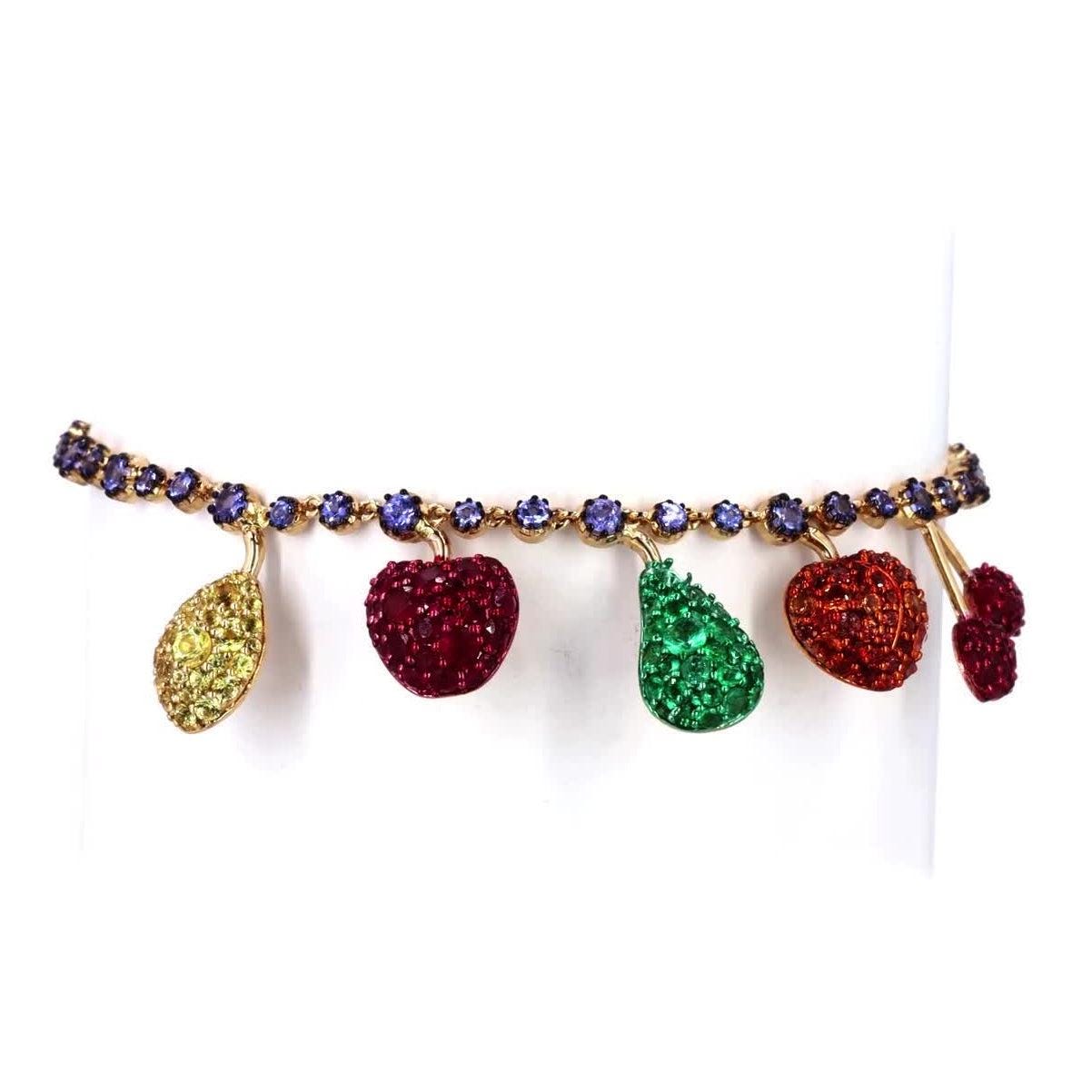 Fruit Charm Chain Tennis Bracelet