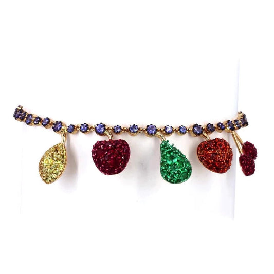 Fruit Charm Chain Tennis Bracelet