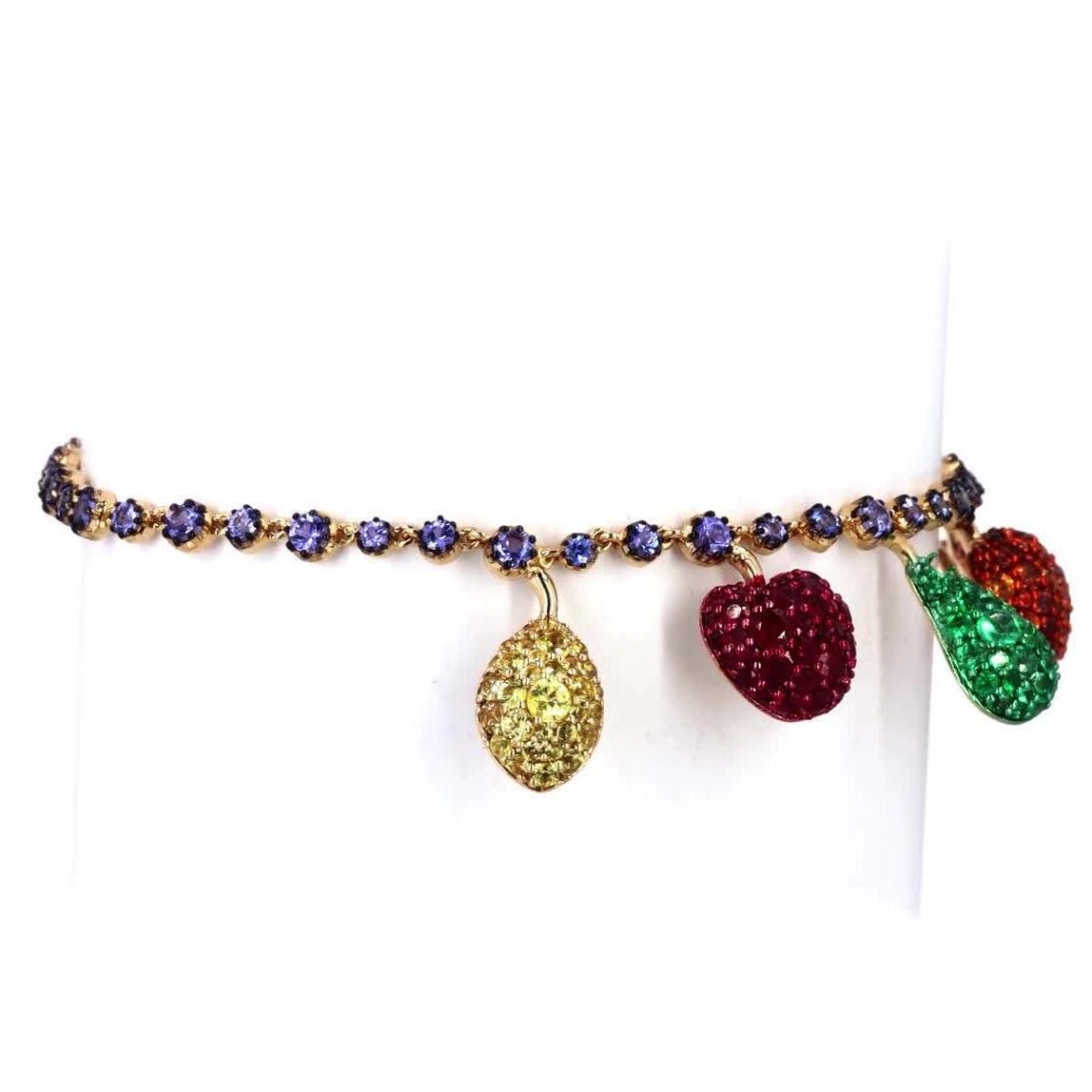 Fruit Charm Chain Tennis Bracelet