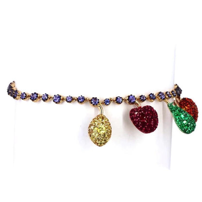 Fruit Charm Chain Tennis Bracelet