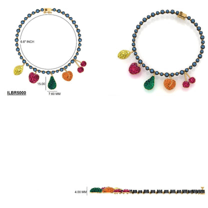 Fruit Charm Chain Tennis Bracelet