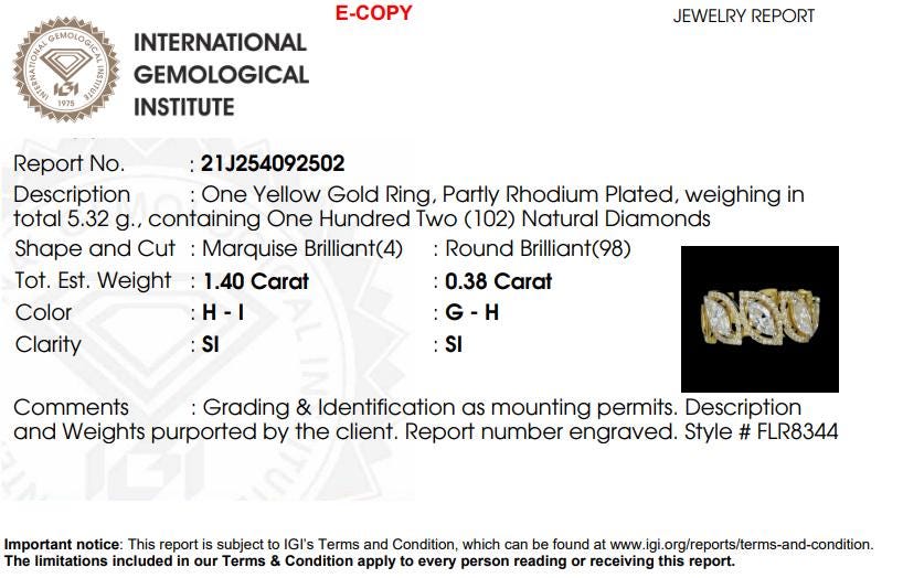 Marquise Leaves Natural Diamond Band Ring