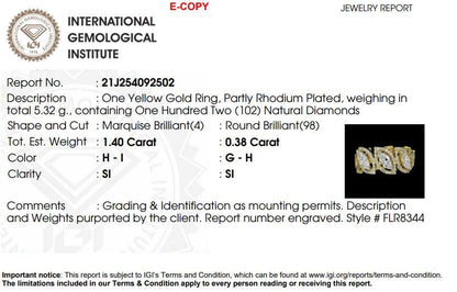 Marquise Leaves Natural Diamond Band Ring