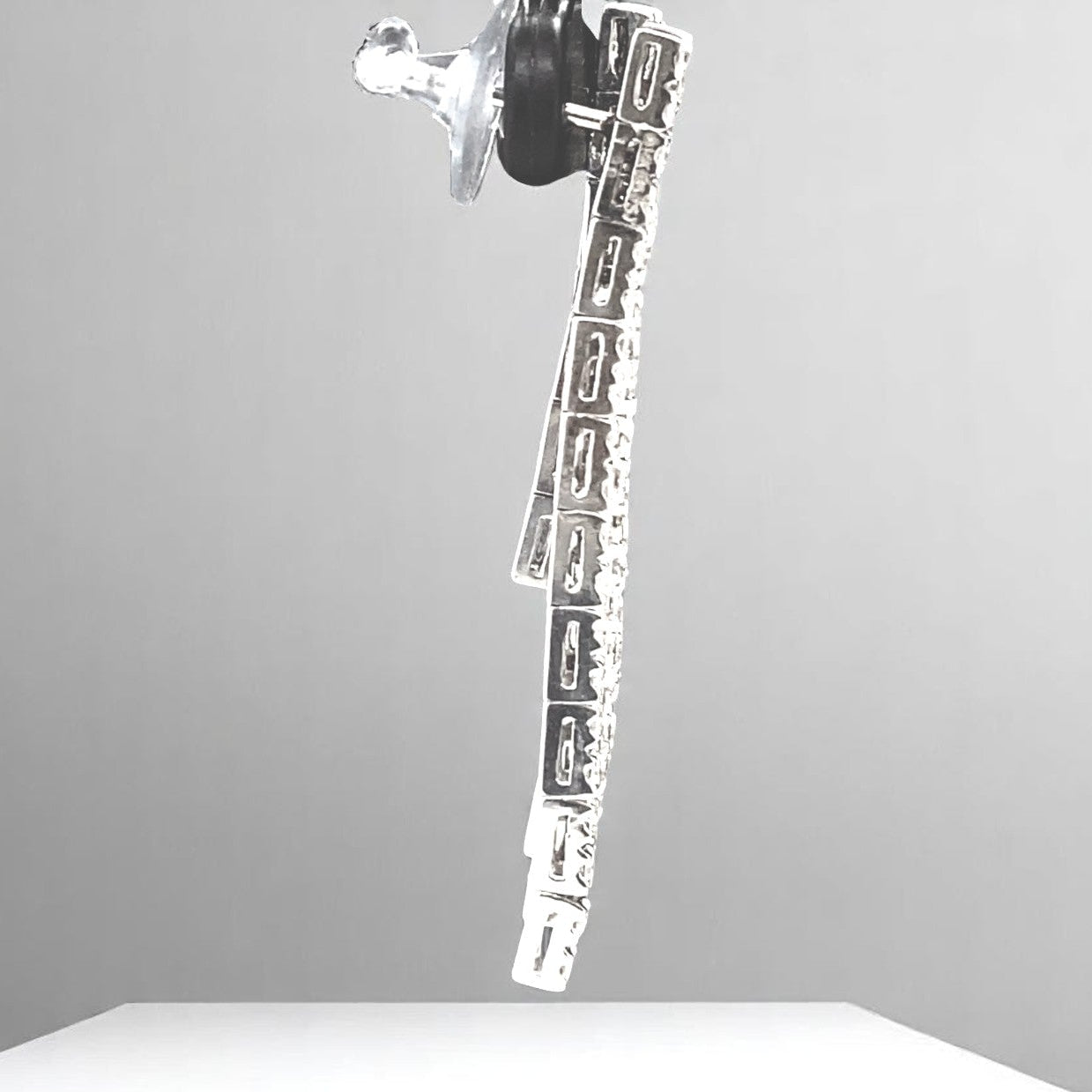 Diamond Multi Line Drop Earrings