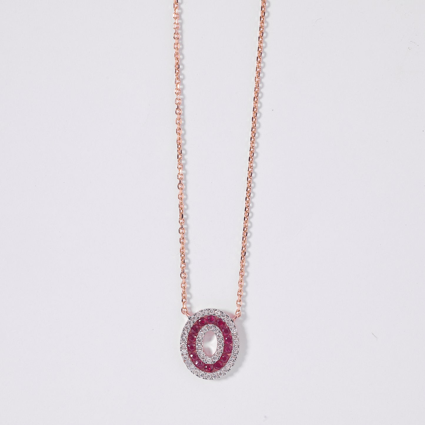Ruby Halo Pendant Necklace