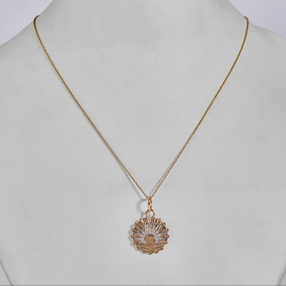 Celestial Sun Medallion Natural Diamond Pendant