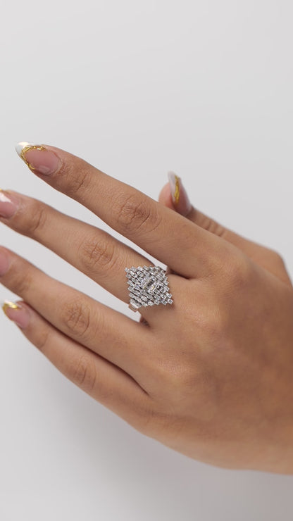 Baguette Cluster Diamond Ring