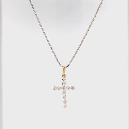 Cross Natural Diamond Pendant Necklace
