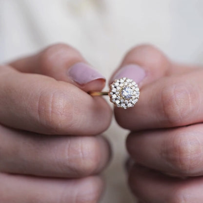 Floral Solitaire Engagement Ring