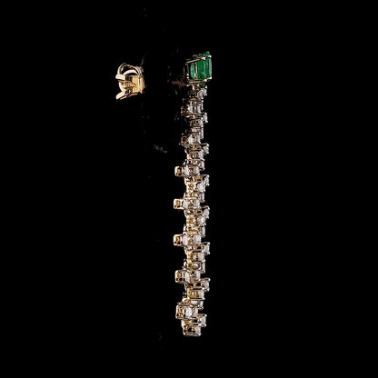 Emerald Diamond Drop Earrings