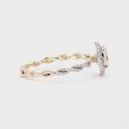 Oval Halo Natural Diamond Ring