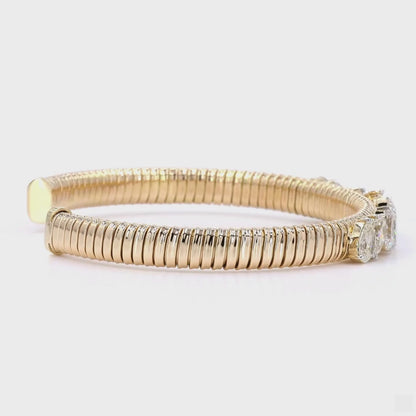 Pear Shape Diamond Cuff Bracelet
