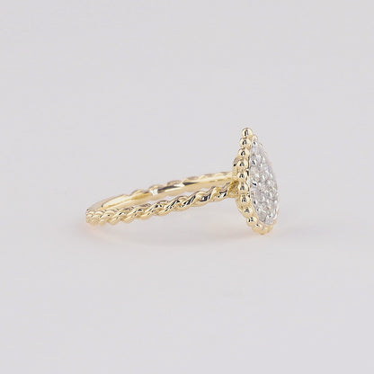 Pear Diamond Cluster Ring