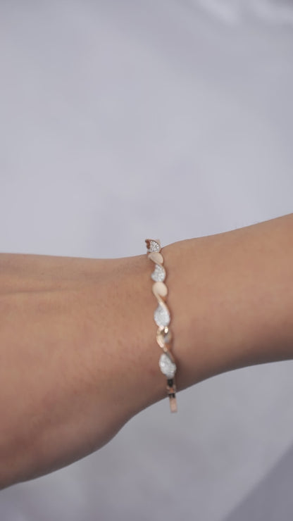 Wavy Natural Diamond Pave Cuff Bracelet