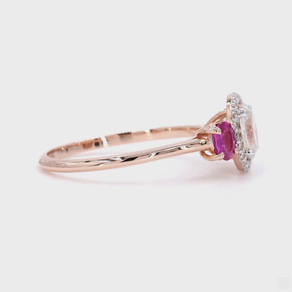 Natural  Oval Diamond & Ruby Ring