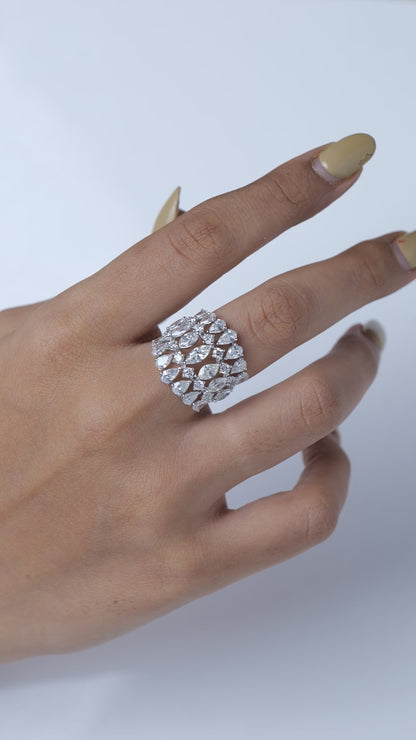 Wide Natural Diamond Ring